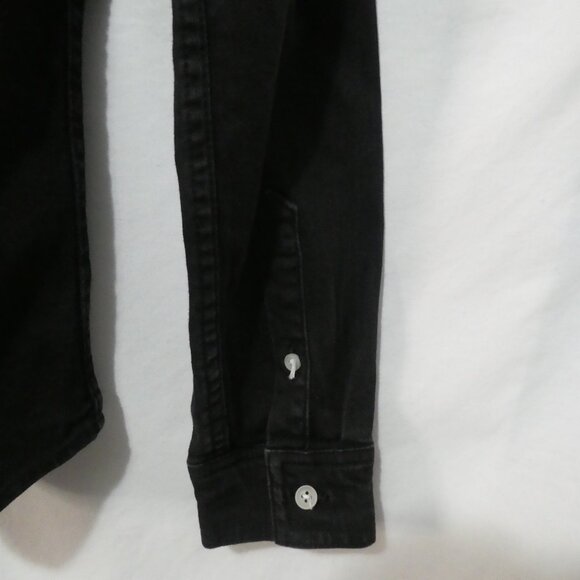 TOPMAN - Stretch - Skinny | medium | Stylish Black Long Sleeve Slim Fit Shirt - Picture 14 of 14